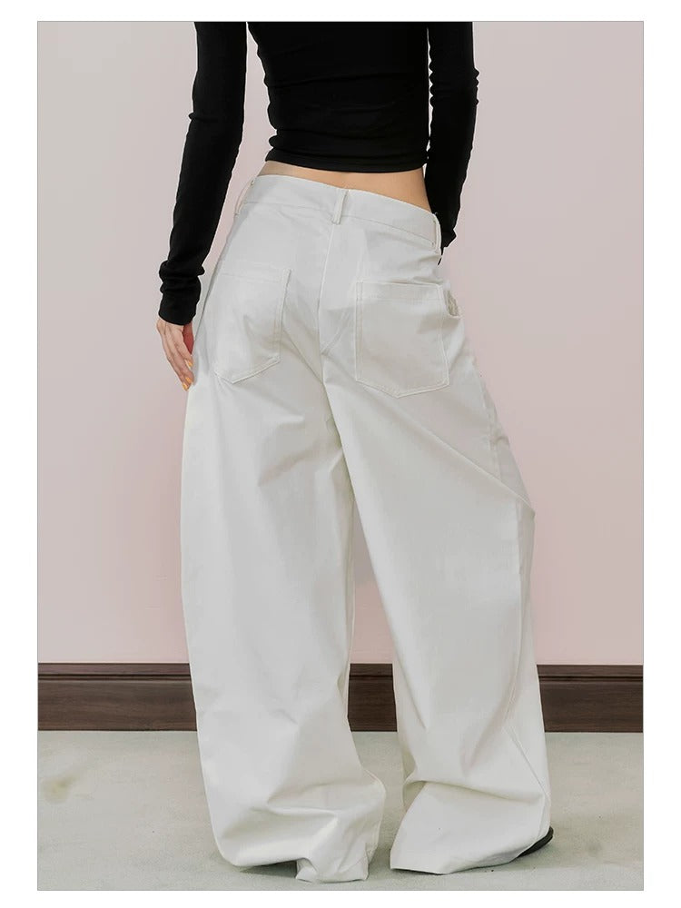 NABOUN Vintage Palace Wide-Leg White Jeans