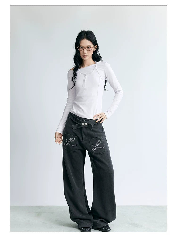 NABOUN Wing Embroidered Scimitar Pants