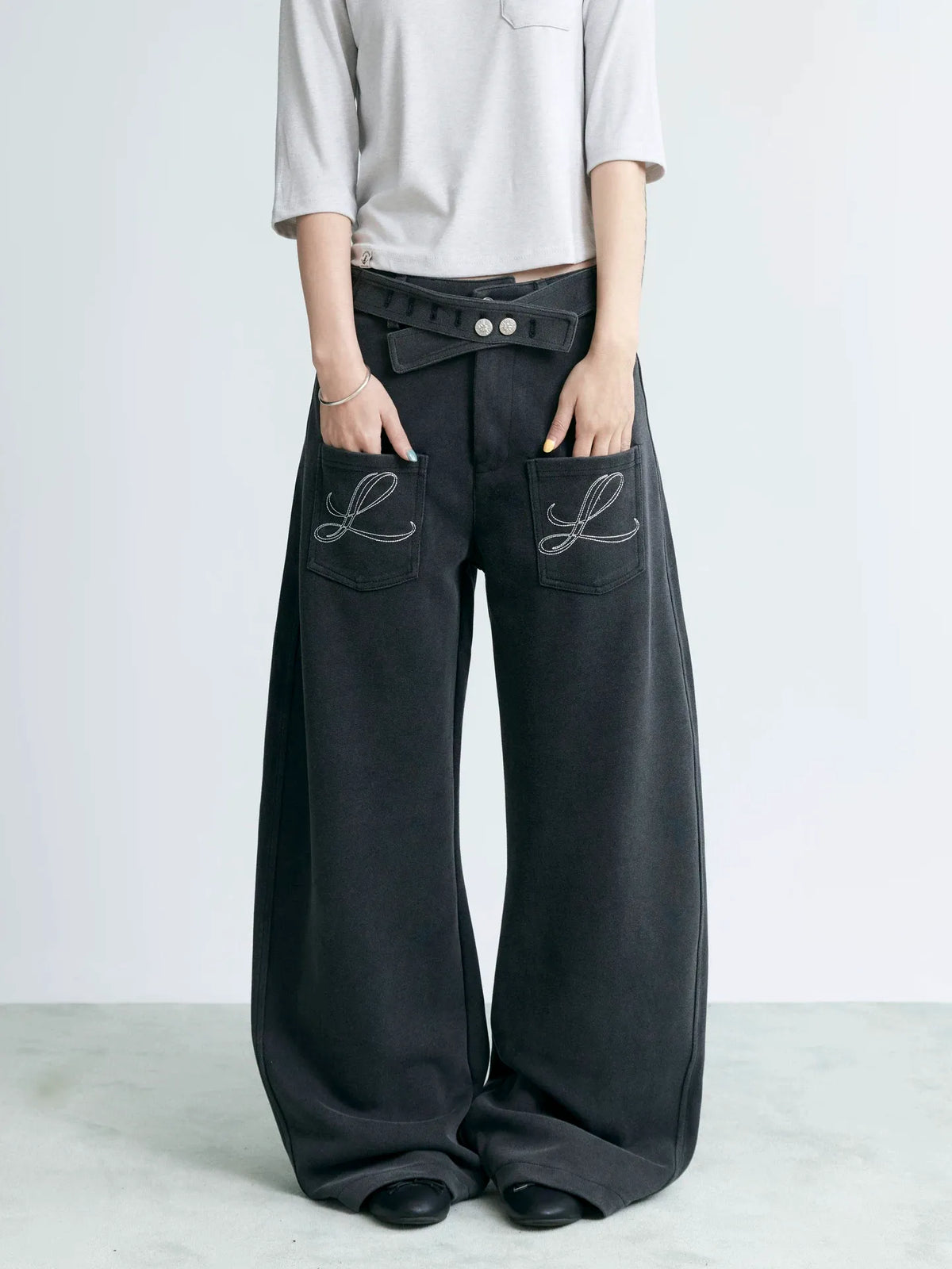 NABOUN Wing Embroidered Scimitar Pants