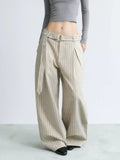 NABOUN Old-Money Striped Scimitar Dress Pants