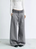 NABOUN Double-Waist Curved Wide-Leg Sweatpants