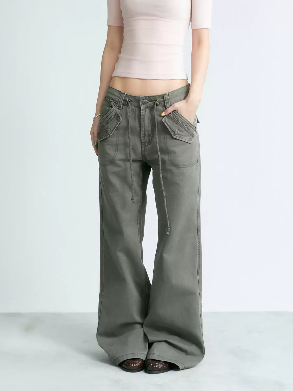 NABOUN Washed Vintage Flared Pants