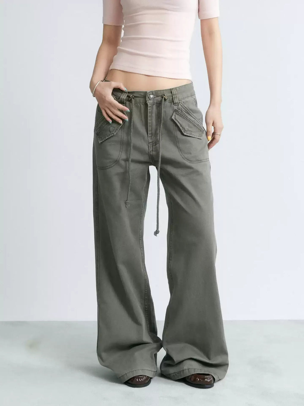 NABOUN Washed Vintage Flared Pants