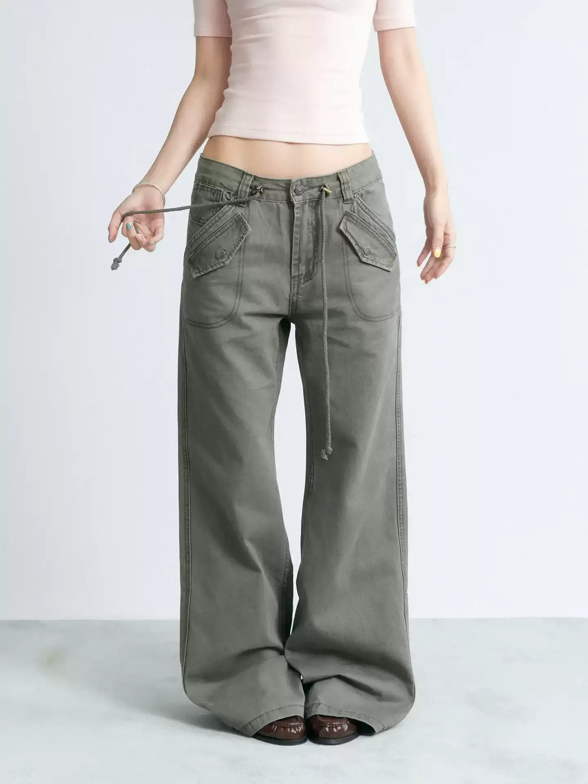NABOUN Washed Vintage Flared Pants
